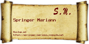 Springer Mariann névjegykártya